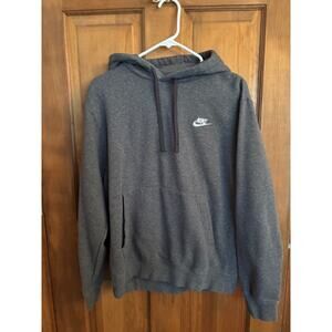 Gray Nike Hooded Sweatshirt Size Medium - 80% Cotton 20% Polyester
